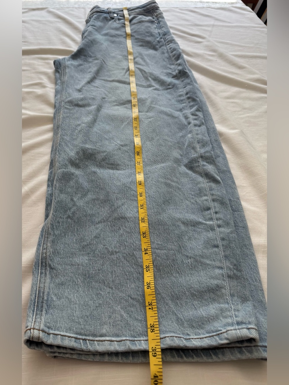Quince Bella Stretch Barrel Cool Blue Wide-Leg Jeans size32 - Picture 13 of 14